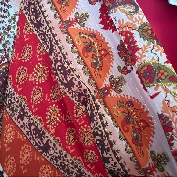 Vintage Y2K Asymmetrical Paisley Witchy Fairycore Whimsical Boho Flowy Dress - Picture 3 of 15